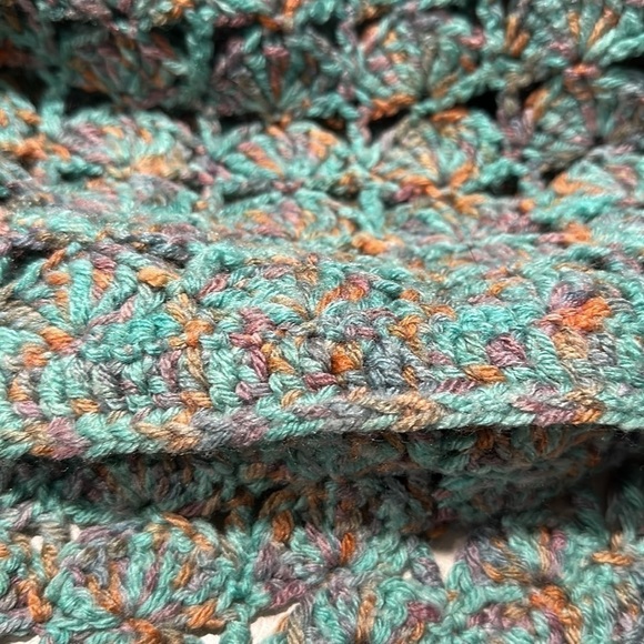 Crocheted Multicolor Boatneck Flare Sleeve Sweater - Picture 11 of 11